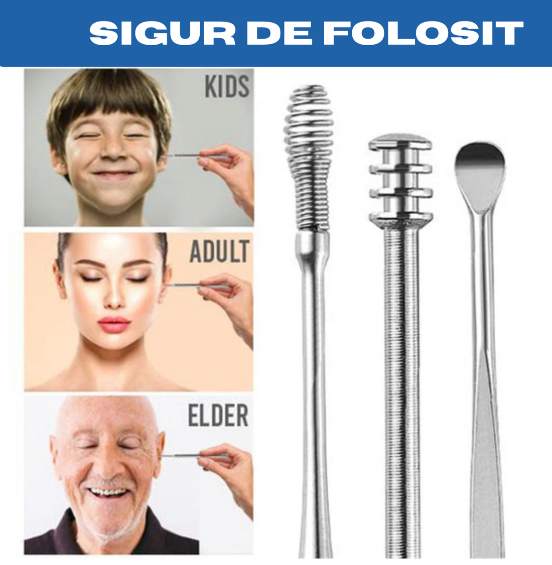 Biztonságos fültisztító készlet 1 készlet + 1 INGYENES készlet